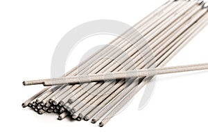 Electrodes for welding isolated on a white background. Accessories of welder