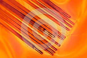 Welding electrodes closeup