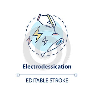 Electrodessication concept icon