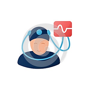 Electroencephalogram flat icon