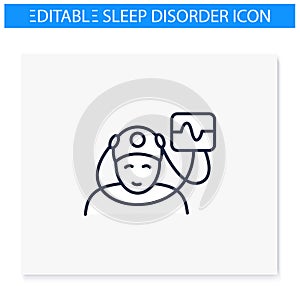 Electroencephalogram line icon