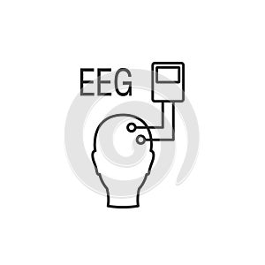 Electroencephalography vector line icon