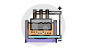 electrolysis aluminium production color icon animation