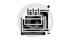 electrolysis aluminium production glyph icon animation