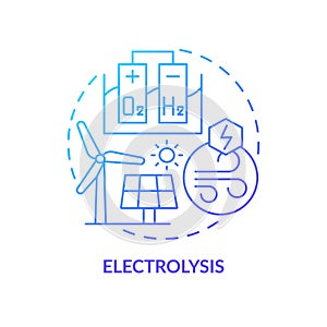 Electrolysis blue gradient concept icon