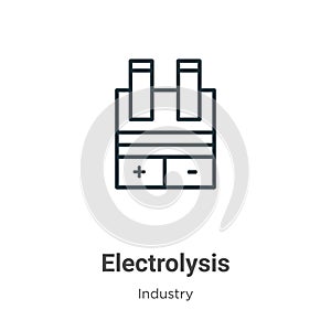 Electrolysis outline vector icon. Thin line black electrolysis icon, flat vector simple element illustration from editable