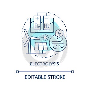 Electrolysis turquoise concept icon
