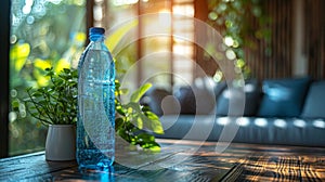 electrolyte drink on trendy table refreshing, energizing concept with room for text photo