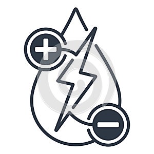 Electrolyte Water Drink icon - ions in drop