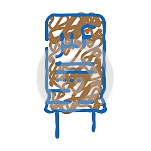 electrolytic capacitor electronic component icon doodle illustration