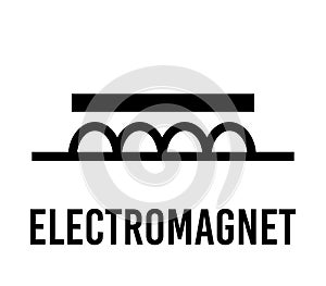 Electromagnet electronic component, vector icon flat design concept. Electricity physics scheme for education
