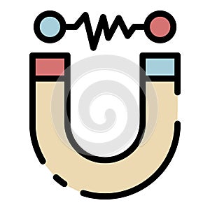 Electromagnet icon color outline vector photo