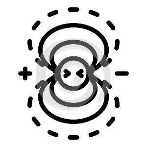 Electromagnetic field icon, outline style