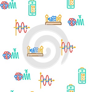 Electromagnetic Science Physics Icons Set Vector