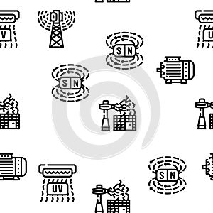 Electromagnetic Science Physics Vector Seamless Pattern