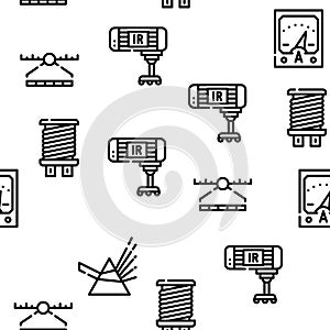 Electromagnetic Science Physics Vector Seamless Pattern