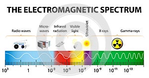 The electromagnetic spectrum vector diagram