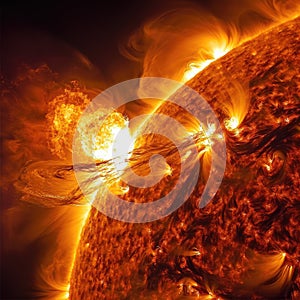 Electromagnetic storm on the sun