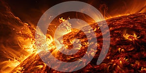 Electromagnetic storm on the sun