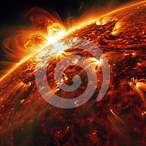 Electromagnetic storm on the sun