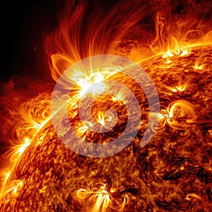 Electromagnetic storm on the sun