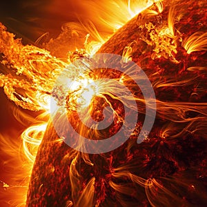 Electromagnetic storm on the sun