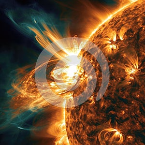 Electromagnetic storm on the sun