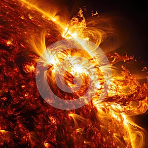 Electromagnetic storm on the sun
