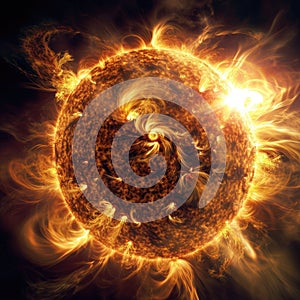 Electromagnetic storm on the sun