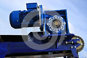 Electromechanical drive of the conveyor belt. photo