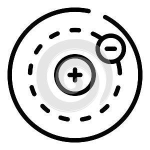 Electron charge icon, outline style