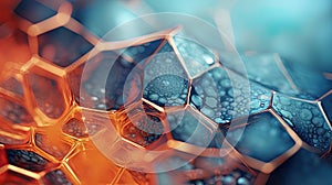 Electron microscope shot of Acid texture. Generative Ai