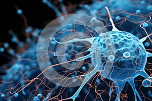 Electron microscopy of brain neural network by Generative AI