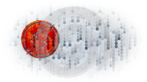 Electroneum - Web Icon on Pixelated Background.