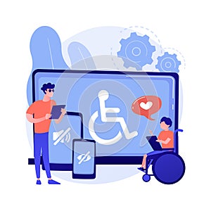 Electronic accessibility abstract concept vector illustration.