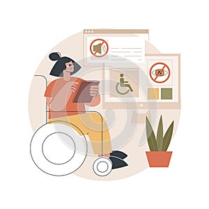 Electronic accessibility abstract concept vector illustration.