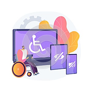 Electronic accessibility abstract concept vector illustration.