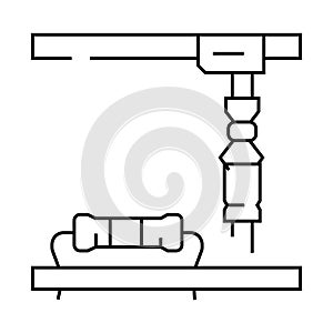 electronic assembly electronics line icon vector illustration