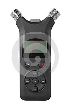 Electronic audio device - Front view Portable digital Recorder isolated