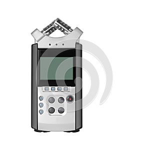 Electronic audio device - Front view Portable digital Recorder isolated