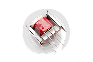 Electronic audio transformer on a white background