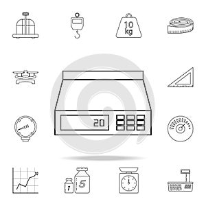 electronic balance icon. Detailed set of measuring instruments icons. Premium graphic design. One of the collection icons for