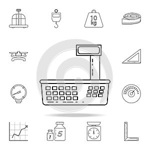 electronic balance icon. Detailed set of measuring instruments icons. Premium graphic design. One of the collection icons for