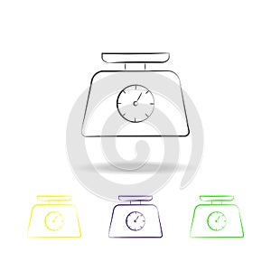 electronic balance multicolored icons. Element of electrical devices multicolored icons. Signs, symbols collection icon can be use