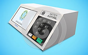 The electronic ballot box with numeric keypad. Buttons with braille font. photo