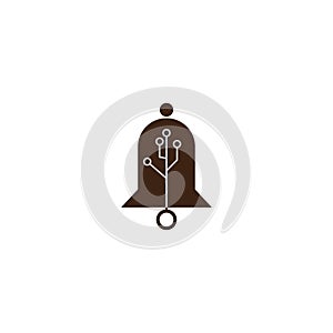 Electronic bell icon illustration design vector template