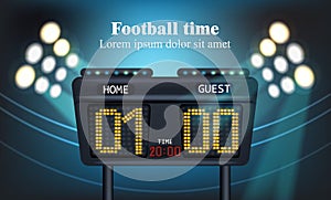 Electronic board for football game score Vector