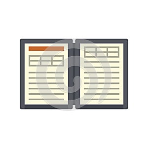 Electronic book estimator icon flat isolated vector