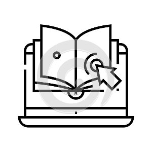 Electronic book line icon, concept sign, outline vector illustration, linear symbol.