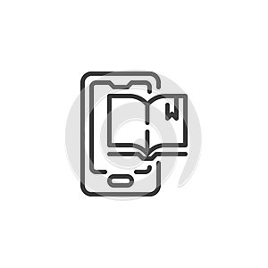 Electronic book reader line icon